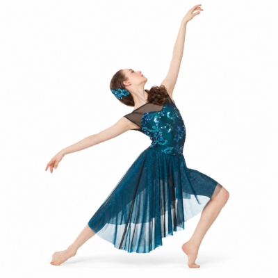 Φόρεμα λυρικού και σύγχρονου χορού πετρόλ